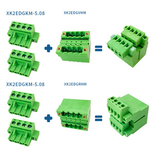 5.08mm Pitch Complete Male & Female Dual-Row PCB <b>Terminal</b> Block Set with Flange Straight & Right-Angle Pin Header - Product Image 2