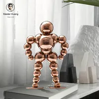 Sculptures abstraites modernes minimalistes en métal argenté de luxe, texture métallique, artisanat en acier inoxydable écologique, décorations de bureau pour la maison