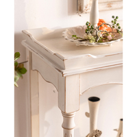 Table console blanche classique européenne vintage en bois sculpté meuble d'appoint pour le salon