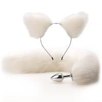 Ensemble de plugs anaux en forme de queue de renard, en métal, pour adultes, SM, fétiche, jouet sexuel