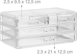 Stackable Plastic Eco-Friendly Modern Multifunction Cosmetic <b>Makeup</b> Organizer Jewelry Lipstick Storage <b>Box</b> 1-3L Capacity Clear - Product Image 4