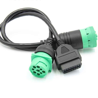 Cable de Diagnóstico de 9 Pines J1939 y 16 Pines OBDII con Aislamiento de PVC y Clasificación IP67 para Camiones Comerciales, Flotas, ELD 12V