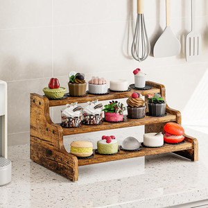 Étagère à <span class=keywords><strong>épices</strong></span> en bois à 3 niveaux de 13,8 pouces pour le comptoir, l'organisation des bouteilles d'<span class=keywords><strong>épices</strong></span>, la cuisine, le garde-manger, le <span class=keywords><strong>placard</strong></span> - Product Image 3