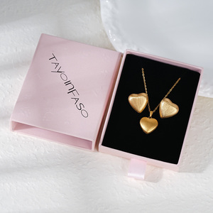 Collar con Colgante de Corazón Chapado en Oro de 18K JUSTOP 304 316, Cadena de Aleación, Unisex, Uso Diario Romántico, Certificado por Terceros - Product Image 4