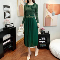 Robe chemise plissée décontractée pour femme, coupe trapèze, avec appliques, manches longues, grande taille, style Miyake, vente directe usine, collection été