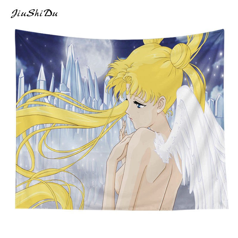 Мультяшное украшение Сейлор Мун для гостиной спальни скандинавский прикроватный тканевый гобелен