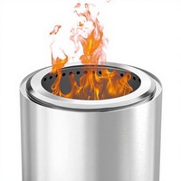 Brasero extérieur moderne de haute qualité en acier inoxydable, chauffé au bois, pour patio, jardin, camping