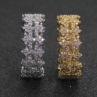 Ganku Hip Hop Micro Set Bague en Diamant pour Homme 8mm Zircons & Cuivre Custom Wholesale Trendy Personality Accessory
