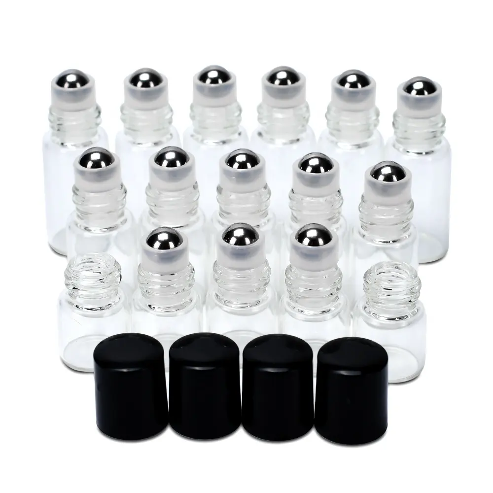 Sampel stok botol roller parfum minyak esensial aroma tubuh Mini 1ml 2ml 3ml 5ml 10ml botol rol kaca bening