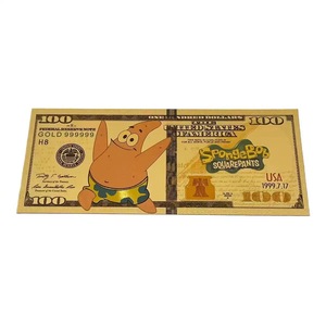 Banconota Placcata in Oro 24K <span class=keywords><strong>di</strong></span> <span class=keywords><strong>Spongebob</strong></span> con Incisione a Tema Angelo e Stampa Digitale per Decorazioni Natalizie - Product Image 2