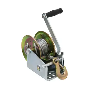 800lbs Salt Spray Wall Mounted3 Ton Lifting Wire Rope Manual Winch Mini Portable Hand Winch For Boats