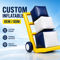 Chariot publicitaire gonflable personnalisé en forme de chariot à main, présentoir promotionnel pour la logistique, accessoires promotionnels, OEM ODM, logo, couleur, taille, impression personnalisée