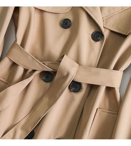 Otoño Invierno Venta al por mayor Gabardinas largas Mujeres Estilo <span class=keywords><strong>militar</strong></span> Tallas grandes Abrigos Abrigo - Product Image 5