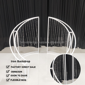 LEDA Indoor Outdoor Party Event White Metal Backdrop Detachable Flower <b>Balloon</b> Backdrop for Wedding - Product Image 3
