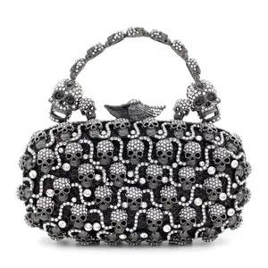 LEB1452 teschi borse borse di Lusso del diamante delle donne di strass cranio della frizione della borsa 2021 elegante borsa da sera di cristallo