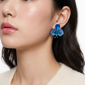 Hong Kong Supplier Phalaenopsis Design Titanium Jewelry 1 Carat Natural <b>Emerald</b> With 596Pcs Spinel <b>Stud</b> Earrings Gift For Women - Product Image 5