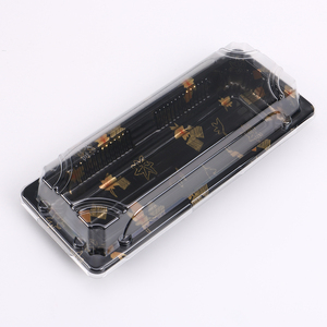 Free Sample 8.5*3.6 Inch Rectangle Sushi takeaway box Sushi Trays Disposable Sushi Containers with Lids