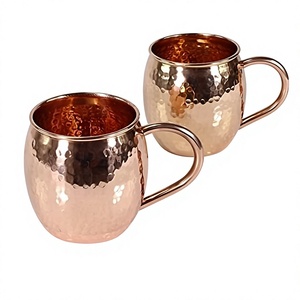 Taza de Cobre Martillado de Alta Calidad de 450 ml para Moscow Mule, con Asa, para Hoteles y Restaurantes - Product Image 1