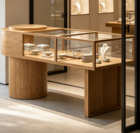 Comptoir de présentation de bijoux de luxe en bois et métal avec éclairage LED, durable et de haute qualité, idéal pour les centres commerciaux - Vente en gros usine