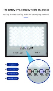 Projecteur solaire <span class=keywords><strong>extérieur</strong></span>, <span class=keywords><strong>lampe</strong></span> de jardin, éclairage solaire <span class=keywords><strong>photovoltaïque</strong></span> haute puissance, nouveau lampadaire solaire LED avec télécommande 180 - Product Image 5