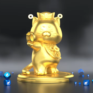 <span class=keywords><strong>Statuette</strong></span> personnalisée Chat porte-bonheur, trophée en métal moulé sur mesure, thème animal - Product Image 1