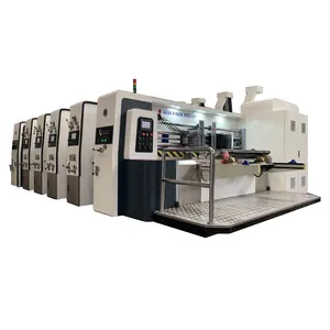 carton auto feeder flexo printing die cutting machine high speed 4 colours printer slotter rotary die cutter