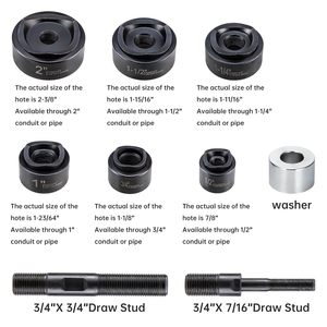 ชุดเครื่องมือเจาะรูท่อไฟฟ้าไฮดรอลิก 80KN พร้อมชุดอุปกรณ์ KO ขนาด 12~2 นิ้ว - Product Image 5