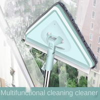 Serpillère rotative triangulaire magique pour le nettoyage des sols, serpillère triangulaire télescopique réglable à 360° en microfibre pour les fenêtres