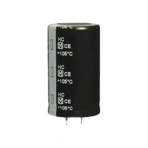 Condensateur à traversée de canal, 2200 µF, en aluminium, 2200UF, 20%, 200V, SNAP TH EET-HC2D222DA - Product Image 1