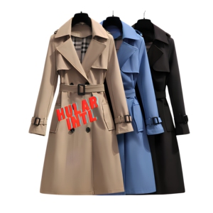Manteau long et fin pour femme, style britannique, élégant et décontracté, en laine/cachemire, double boutonnage, grande taille, nouvelle collection hiver - Product Image 1