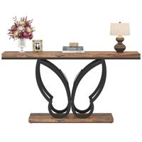 Table d'entrée minimaliste de luxe moderne, table d'appoint avec structure en fer en forme de papillon pour le mobilier de salon