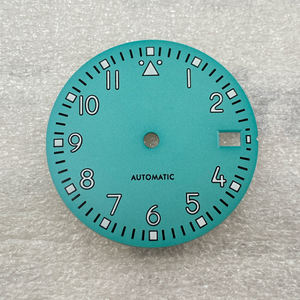 メーカーカスタムメイド最高品質ブラックシルバー316Lステンレス鋼28.5mmウォッチフェイスNH35グリーンスーパールミナスウォッチダイヤル - Product Image 1