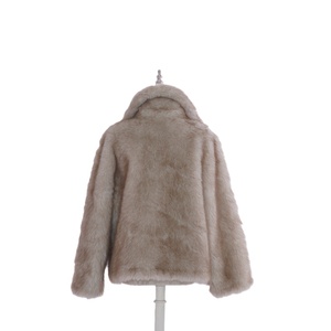 <span class=keywords><strong>Cappotto</strong></span> <span class=keywords><strong>Corto</strong></span> in Finta Pelliccia di Volpe per Donna, Collo Rovesciato, Caldo, <span class=keywords><strong>Beige</strong></span>, Morbido, Capospalla Invernale - Product Image 2