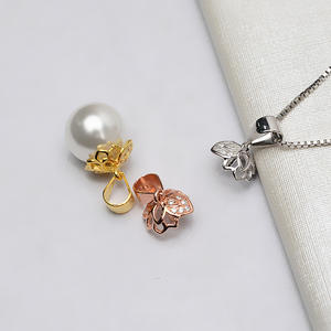 จี้เงินแท้ S925 แบบ Baotou Xiang สำหรับทำเครื่องประดับ DIY ถาดเปล่าสำหรับใส่จี้มุกและชาร์ม งานกึ่งสำเร็จรูปสำหรับฝังอัญมณี - Product Image 2