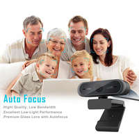 Webcam Fokus Otomatis USB 1944P QHD, Kamera Web PC Sudut Lebar dengan Mikrofon untuk Konferensi Game Android TV Box