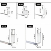 Emballage personnalisé pour produits de soin de la peau, flacon pompe sans air transparent pour sérum, lotion, crème