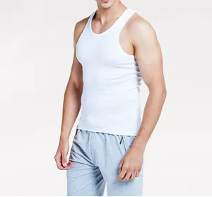 Nueva moda más tamaño Anti-retráctil transpirable cómodo camiseta sin mangas ropa de hombre