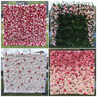 Mur de fleurs d'été artificielles rose blanche 3d fleur d'hortensia mur de fond pour événement de mariage décoration de scène