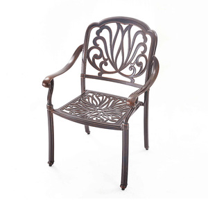 Chaise d'extérieur en aluminium moulé, design traditionnel, mobilier de jardin et de terrasse, assise imperméable, capacité 1 personne - Product Image 1