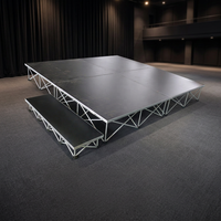 Plataforma de Escenario para DJ de Aluminio de 4x4 pies, Forma Cuadrada, Portátil, de Madera Contrachapada, para Eventos y Conciertos