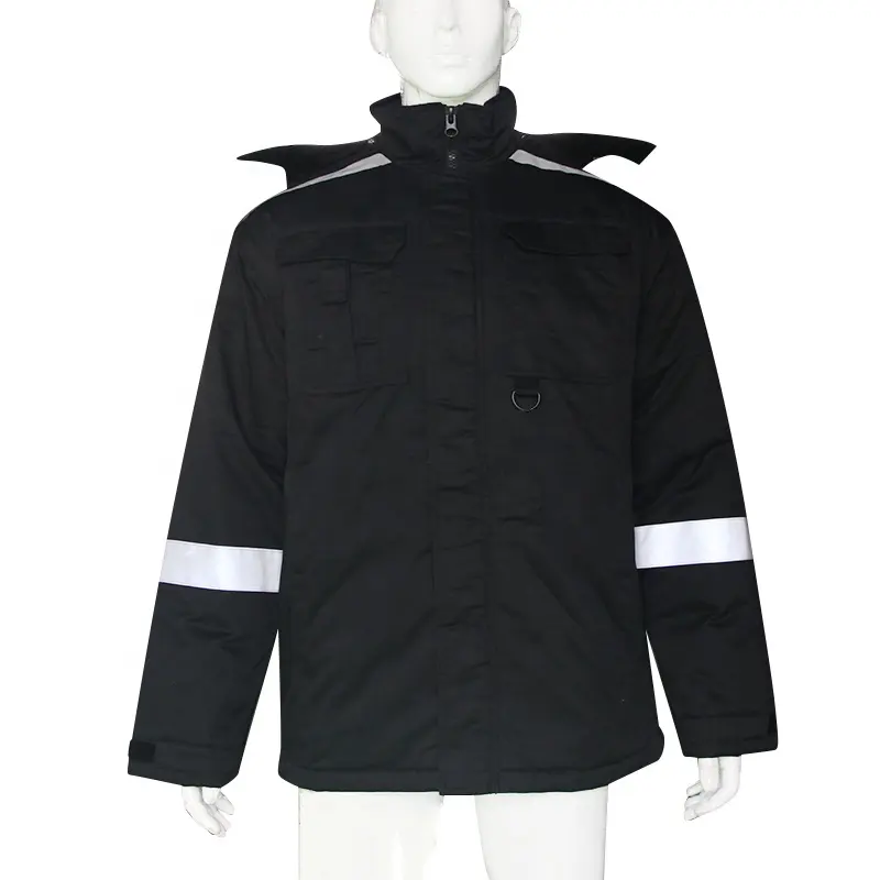 Worker Car Repair Working Clothes Winter Jackets and Pants Construction Clothes Black Waterproof Canvas Fabric Men Woven OEM ODM