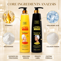 Gel Douche Personnalisable Grande Capacité à la Niacinamide, Blanchissant, Hydratant, Exfoliant et Régénérant 1000ml