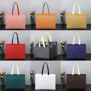 Sac de courses pliable écologique pour supermarché, sac cadeau biodégradable non tissé à porter à la main - Product Image 1