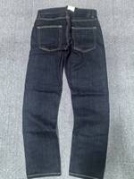 Jeans en denim brut à bords bleus de 15 oz, coupe droite, en coton pur, style rétro décontracté pour hommes, vente en gros