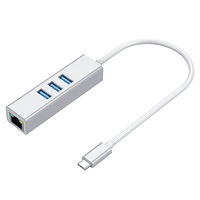 Hub USB 4 Port Berkualitas Tinggi dengan USB 3.0 dan Hub USB Mini Aluminium serta Docking Station & Hub USB untuk Laptop Macbook