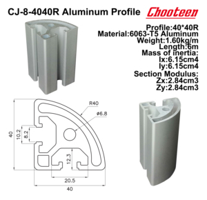 CJ-8-4040R di qualità affidabile T5-aluminium profili di estrusioni in alluminio per la casa - Product Image 6