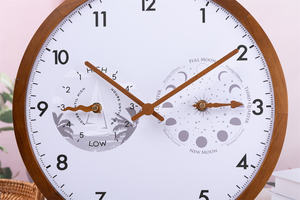 Horloge murale en bois fonctionnelle de style simple pour décoration intérieure moderne avec marée et carte <span class=keywords><strong>lunaire</strong></span> - Product Image 4