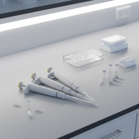 Mini-pipette de laboratoire mécanique à volume fixe monocanal, nouveau style, 5-300 µl, pour la manipulation des liquides