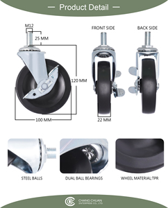 4 roulettes pivotantes verrouillables - Product Image 6