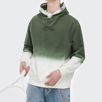 Sweat-shirts à capuche en coton épais de haute qualité, imprimés avec un logo personnalisé, bicolores, teints à la main, pour hommes